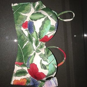 Floral print bathing suit top